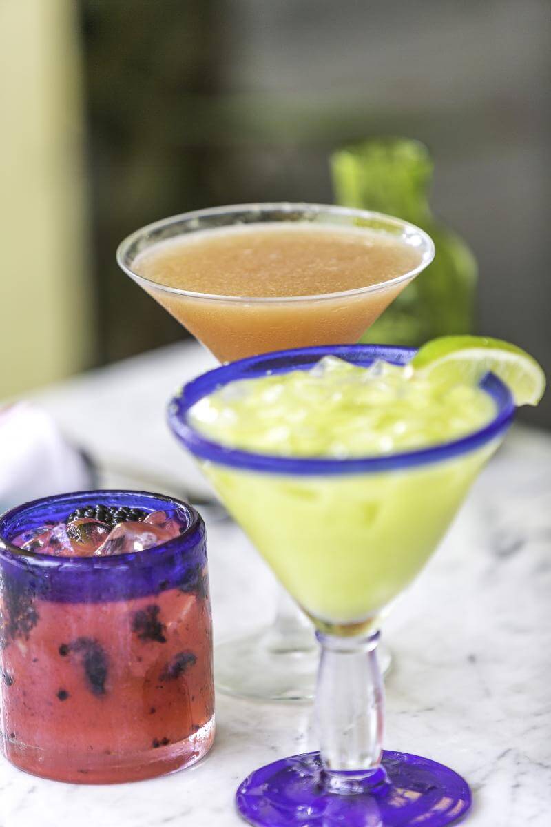 Colorful Margaritas on a table